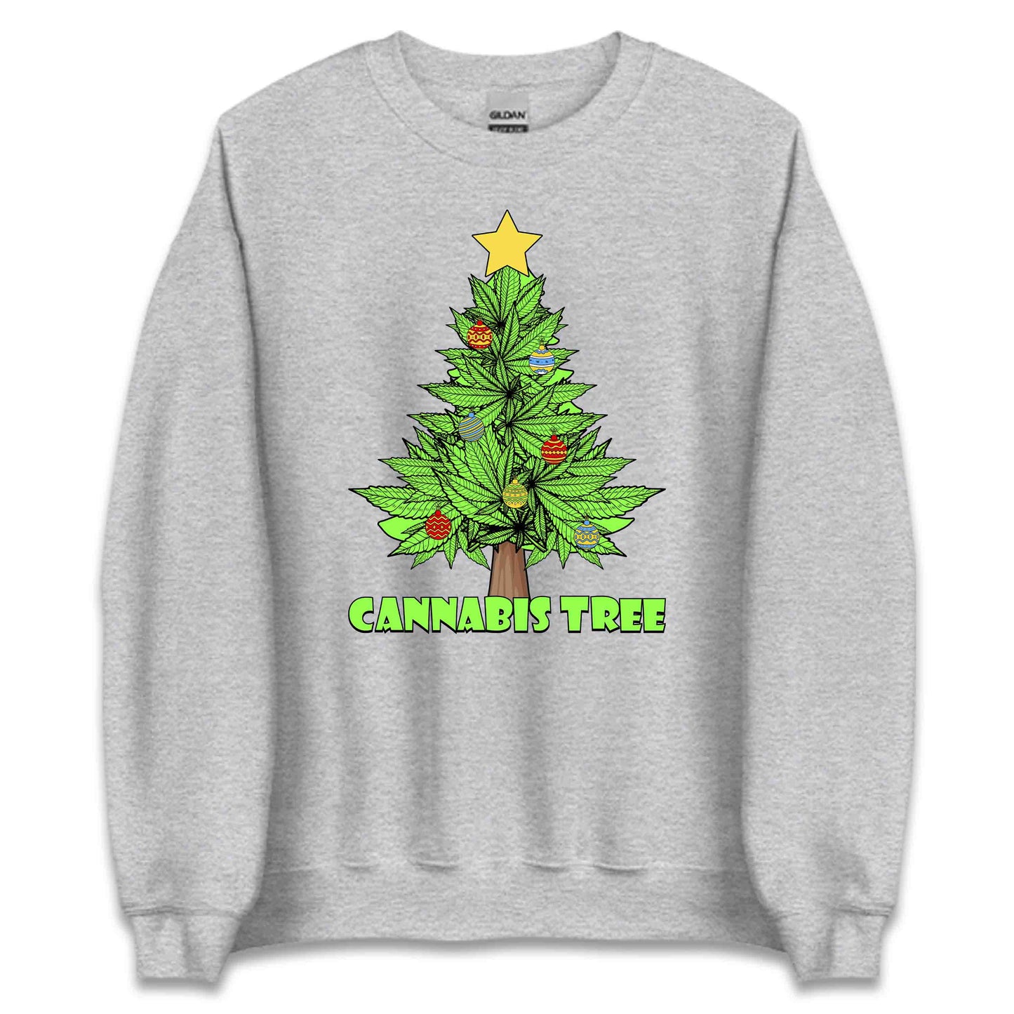 Cannabis Christmas Tree Weed Xmas Funny Marijuana | PRODUCT CODE: CNBSICHRMTREW