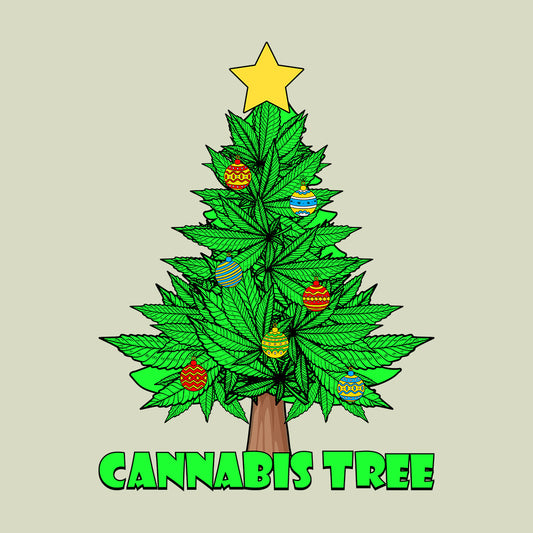 Cannabis Christmas Tree Weed Xmas Funny Marijuana | PRODUCT CODE: CNBSICHRMTREW