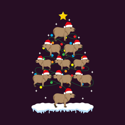 Capybara Christmas Tree Xmas Adorable Rodent Creature | PRODUCT CODE: CPBRETXMADW
