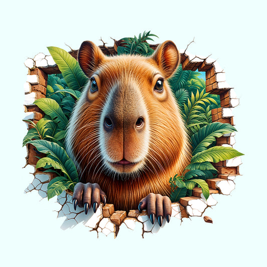 Capybara Breaking Through Wall 3D Realistic Capybara | PRODUCT CODE: CPYBRKNTHWJ