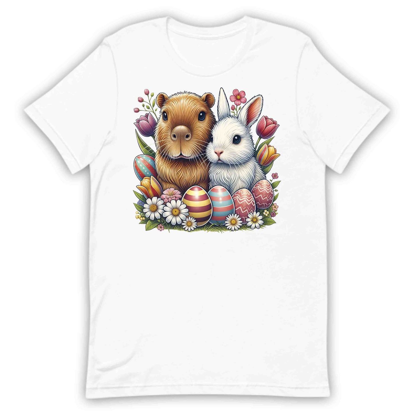 Capybara & Bunny Friendship Easter-Themed Spring Animal Lovers | PRODUCT CODE: CPYNNFRDSPHT