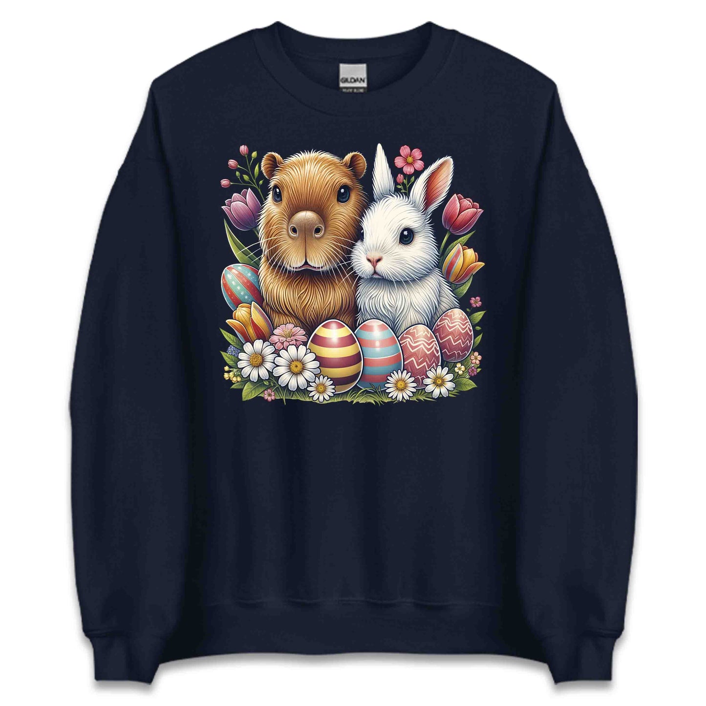 Capybara & Bunny Friendship Easter-Themed Spring Animal Lovers | PRODUCT CODE: CPYNNFRDSPHT
