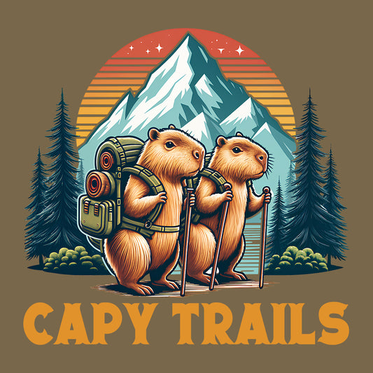 Retro Capybara Trails Hiking Nature Lover | PRODUCT CODE: CPYRILSHKN