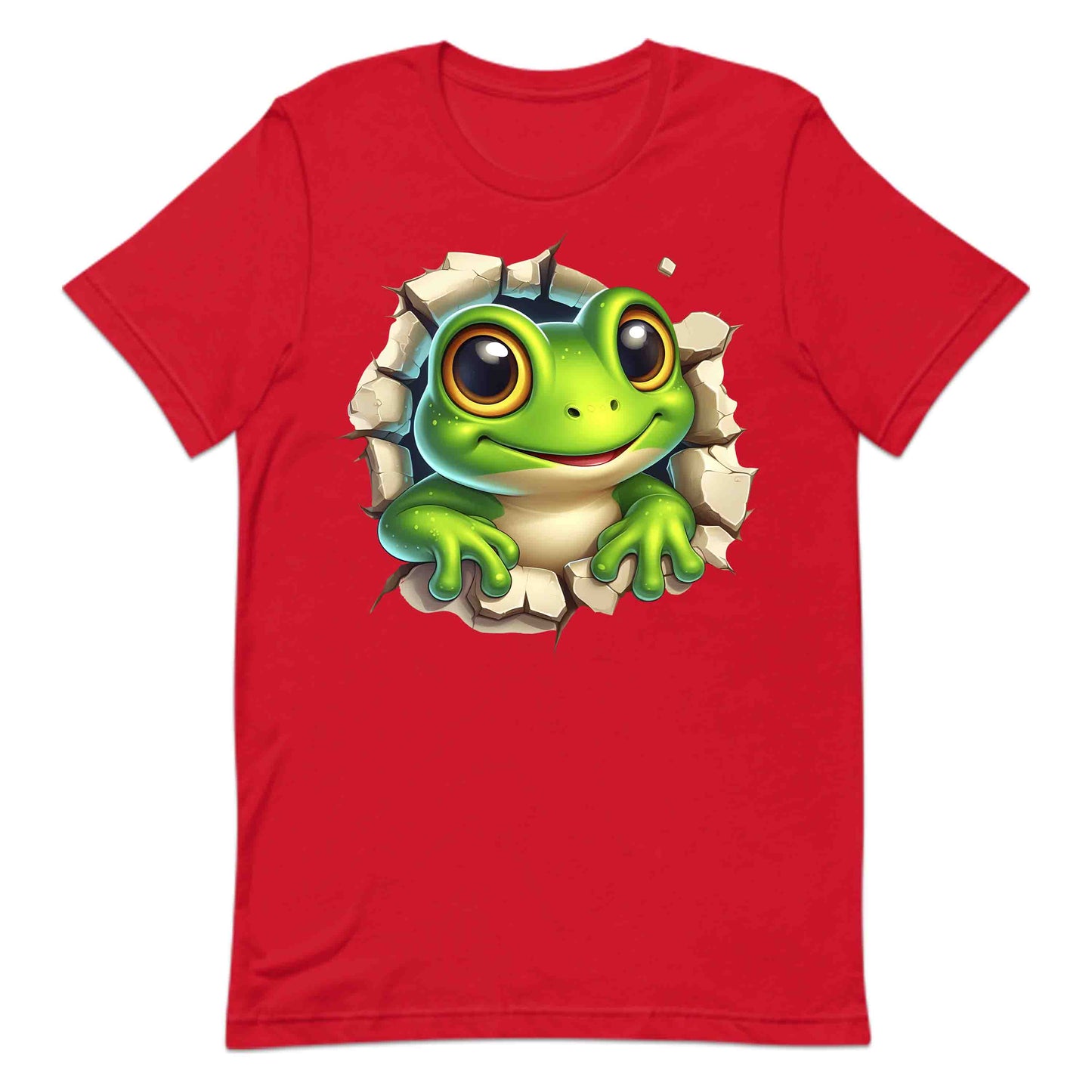 Cartoon Frog Breaking Through Wall 3D Realistic Green Frog | PRODUCT CODE: CRNTFGROBKRHL