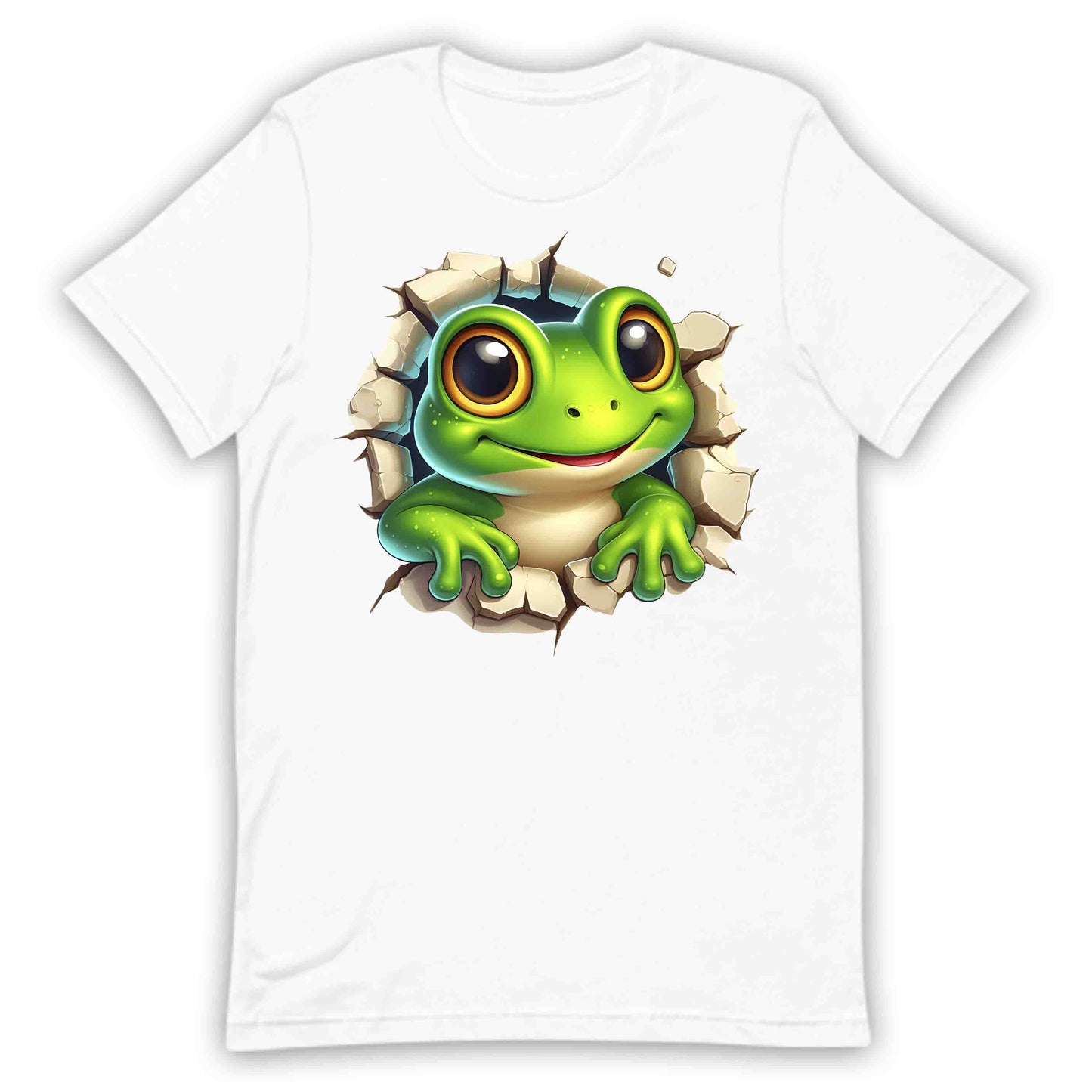 Cartoon Frog Breaking Through Wall 3D Realistic Green Frog | PRODUCT CODE: CRNTFGROBKRHL