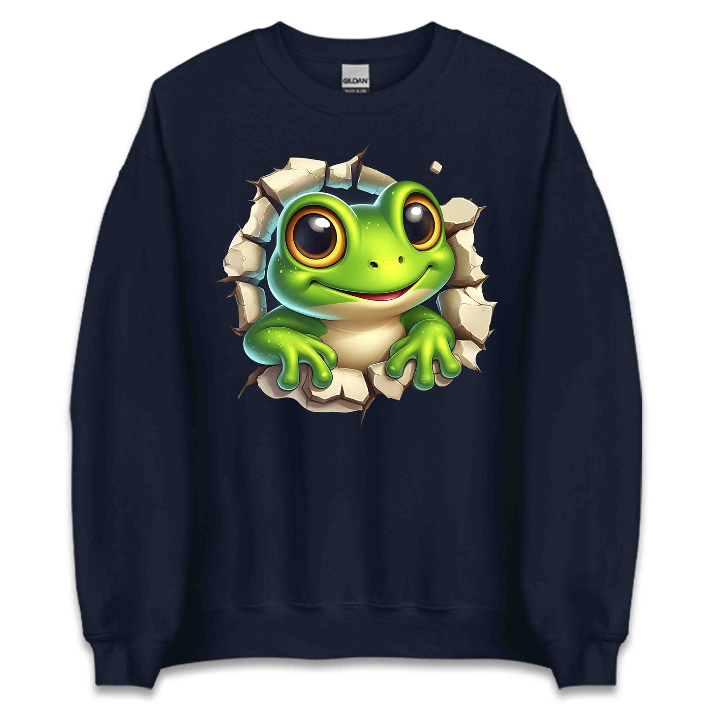 Cartoon Frog Breaking Through Wall 3D Realistic Green Frog | PRODUCT CODE: CRNTFGROBKRHL