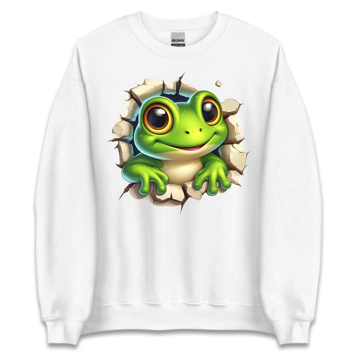 Cartoon Frog Breaking Through Wall 3D Realistic Green Frog | PRODUCT CODE: CRNTFGROBKRHL