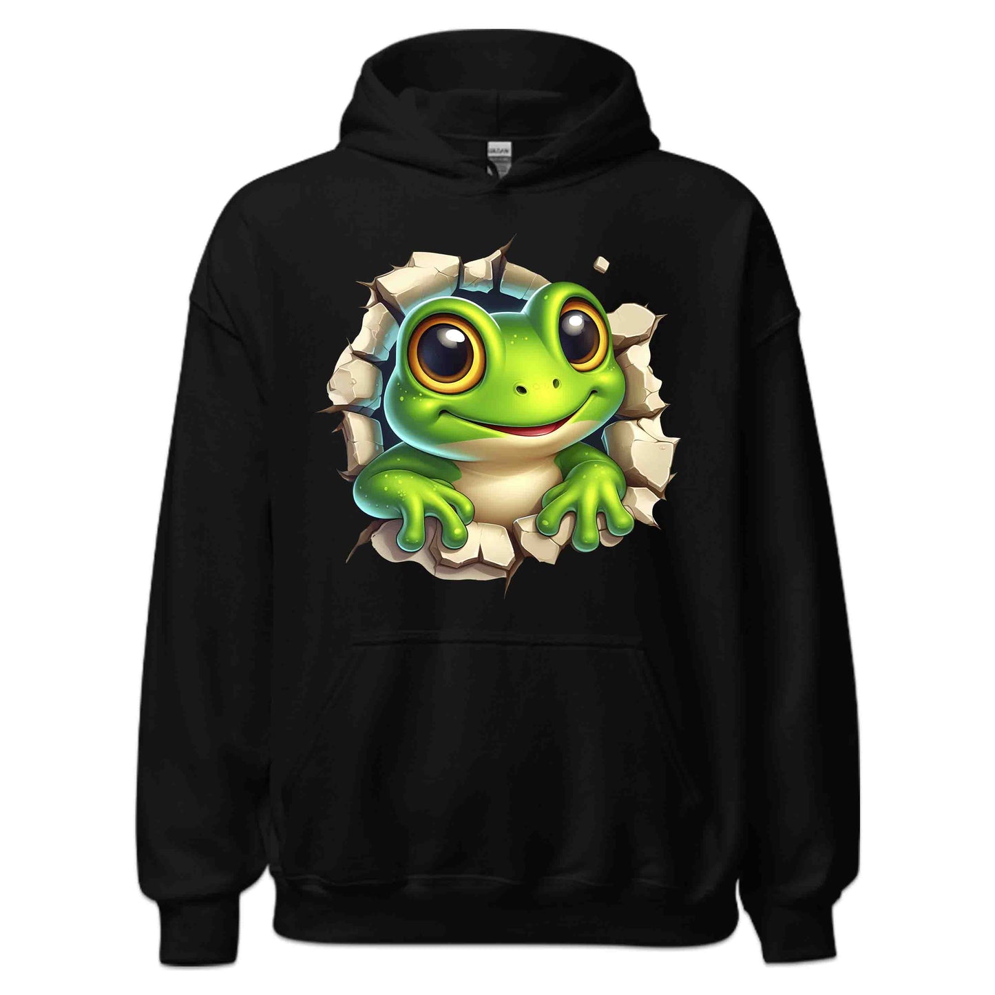 Cartoon Frog Breaking Through Wall 3D Realistic Green Frog | PRODUCT CODE: CRNTFGROBKRHL