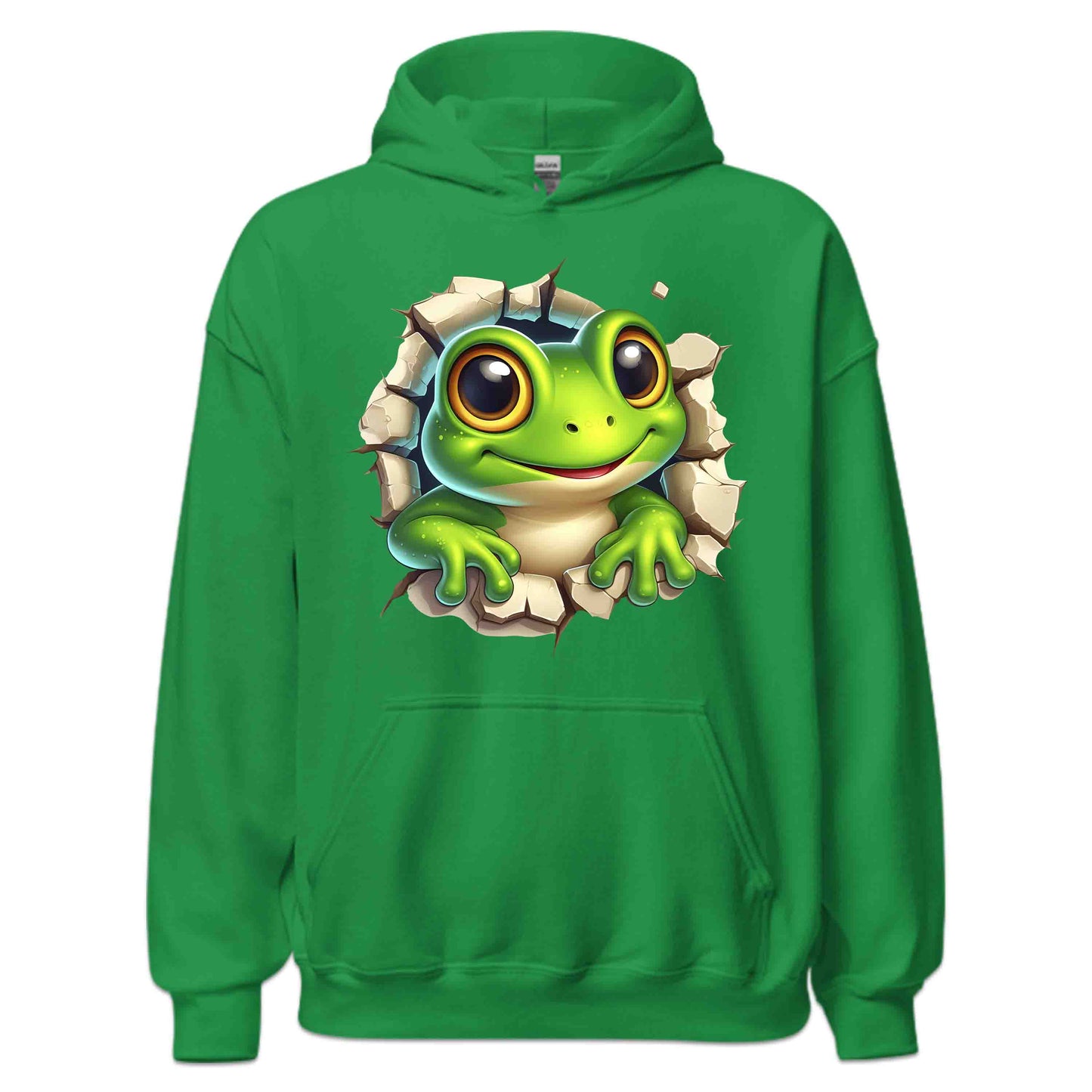 Cartoon Frog Breaking Through Wall 3D Realistic Green Frog | PRODUCT CODE: CRNTFGROBKRHL