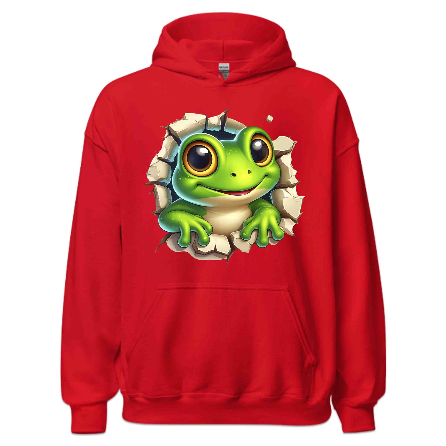 Cartoon Frog Breaking Through Wall 3D Realistic Green Frog | PRODUCT CODE: CRNTFGROBKRHL