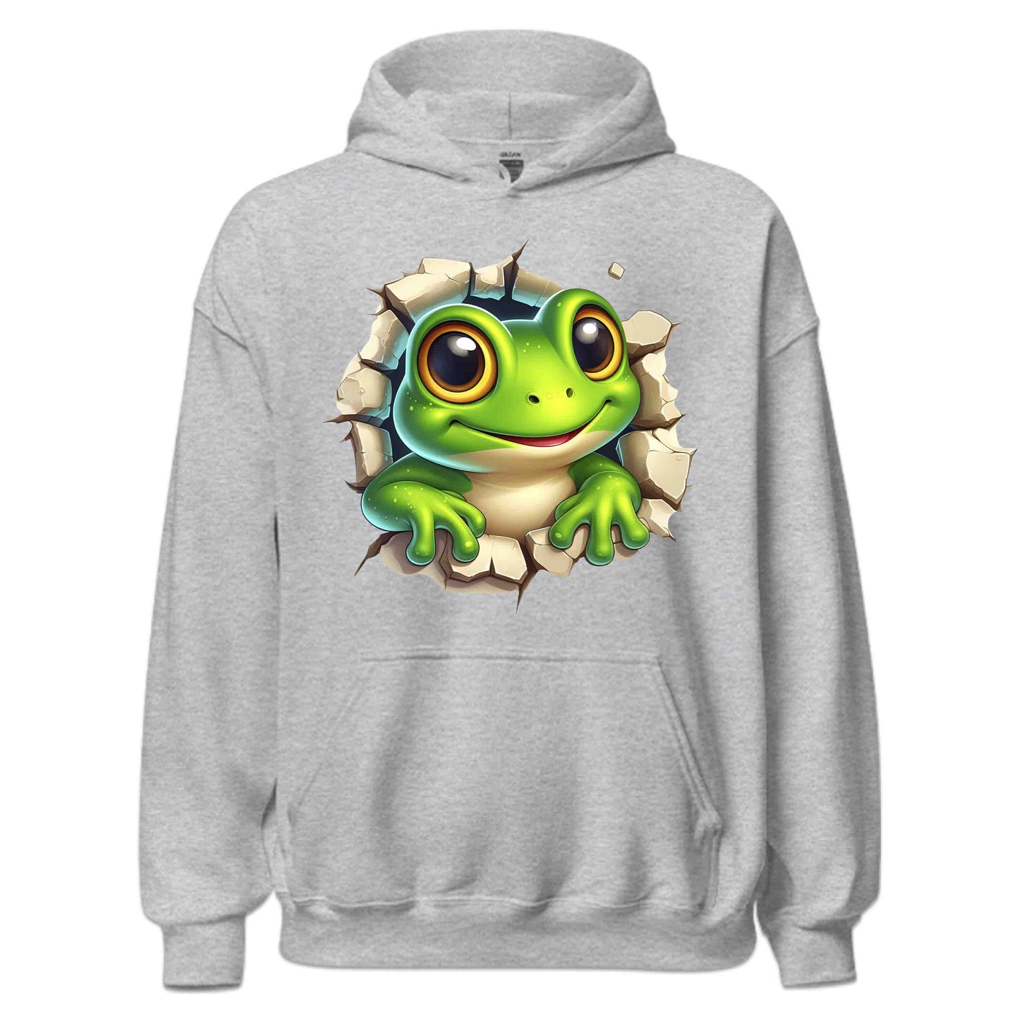 Cartoon Frog Breaking Through Wall 3D Realistic Green Frog | PRODUCT CODE: CRNTFGROBKRHL