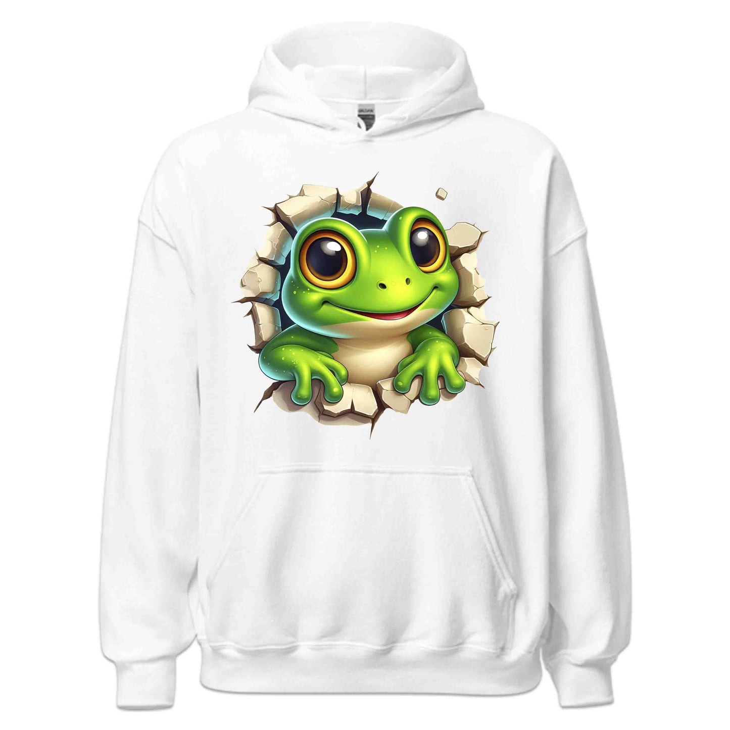 Cartoon Frog Breaking Through Wall 3D Realistic Green Frog | PRODUCT CODE: CRNTFGROBKRHL