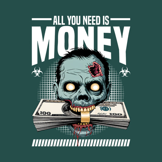 Creepy Zombie Money Horror Lovers Edgy Streetwear | PRODUCT CODE: CRPYZMBENMOH