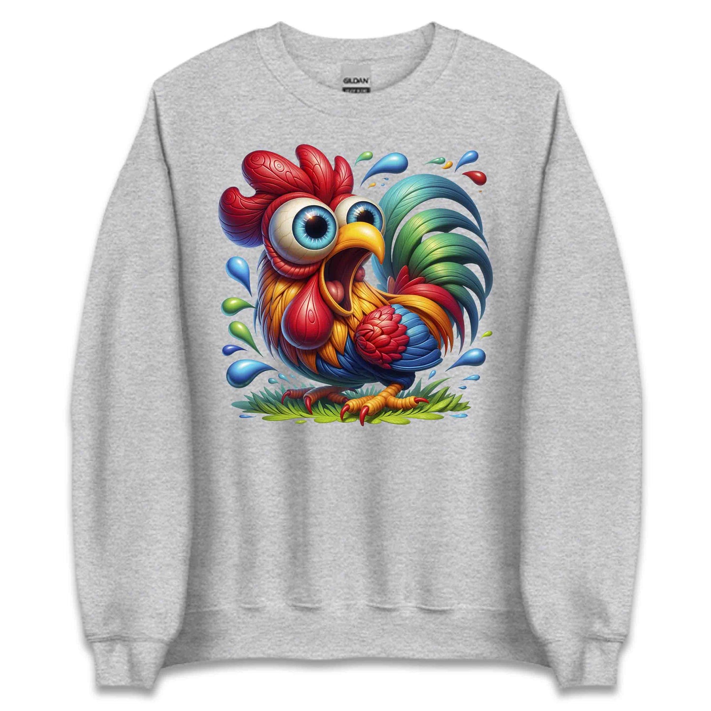 Funny Crazy Rooster Farm Life Humor Style Eccentric Rooster | PRODUCT CODE: CRSTZOEFRML