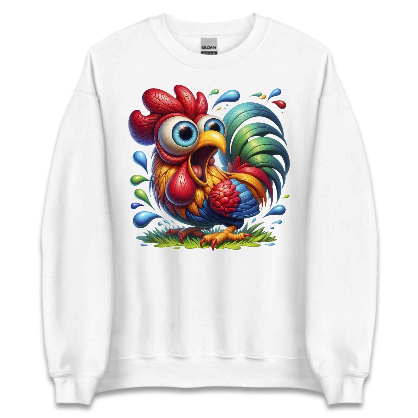 Funny Crazy Rooster Farm Life Humor Style Eccentric Rooster | PRODUCT CODE: CRSTZOEFRML