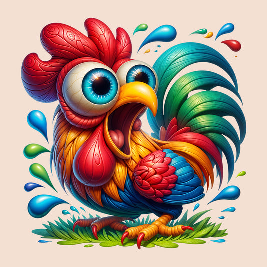 Funny Crazy Rooster Farm Life Humor Style Eccentric Rooster | PRODUCT CODE: CRSTZOEFRML