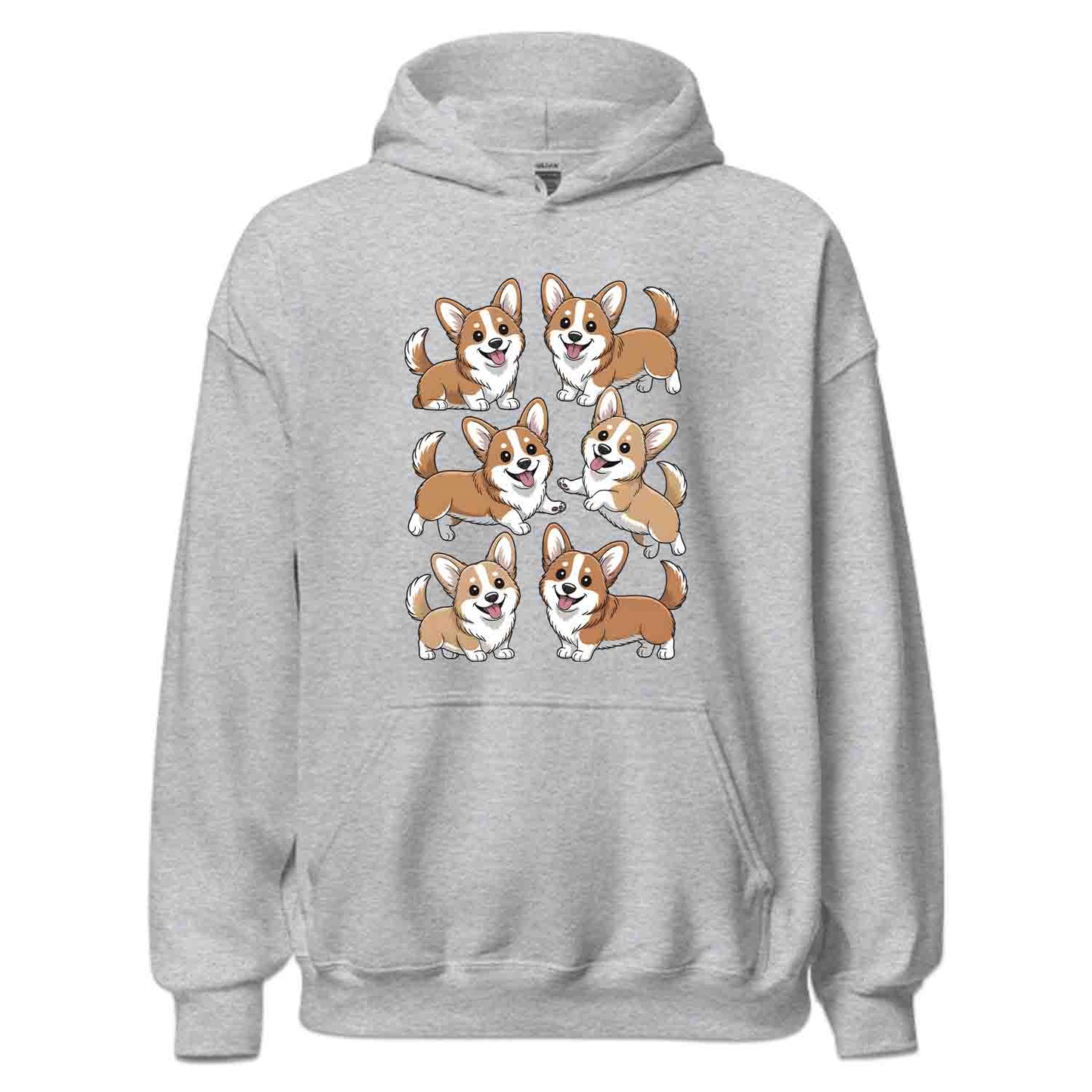 Cute Corgi Dog T-Shirt, Kawaii Puppy Sweatshirt, Smiling Corgis Hoodie | PRODUCT CODE: CRTADHGHOL