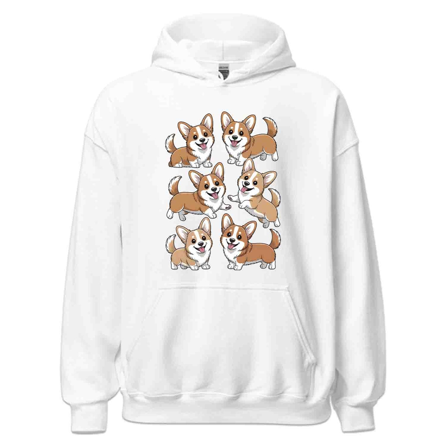 Cute Corgi Dog T-Shirt, Kawaii Puppy Sweatshirt, Smiling Corgis Hoodie | PRODUCT CODE: CRTADHGHOL