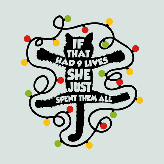 Christmas Black Cat If That Thing Had Nine Lives She Just Spent Them All | PRODUCT CODE: CRTHMIFNIELF