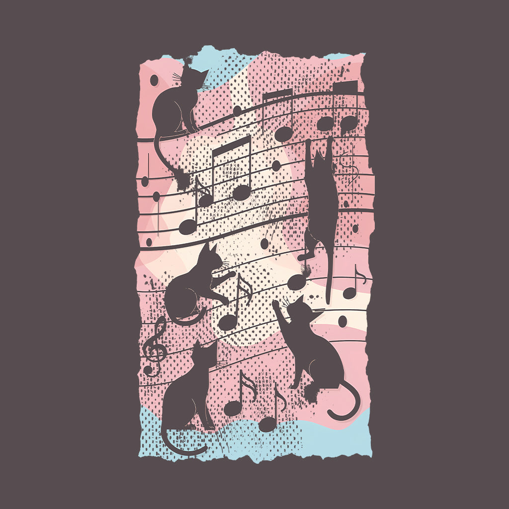 Cats Climbing Music Notes Funny Musical Cat Lovers | PRODUCT CODE: CTSMBNGUTO