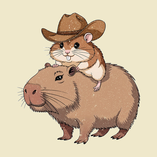 Cowboy Hamster Riding Capybara Western Animal | PRODUCT CODE: CWBHMRDNGW