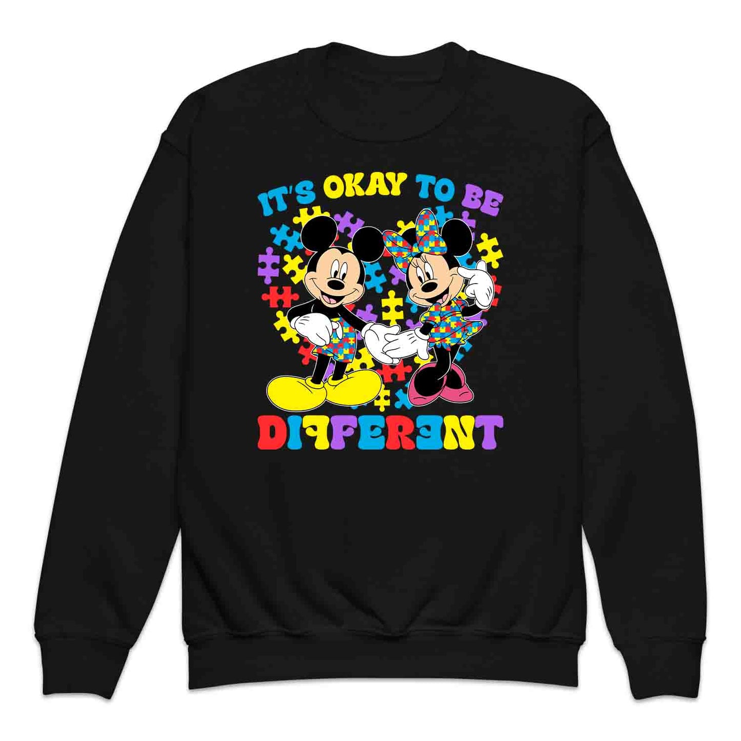 Disney Autism Awareness Kids T-Shirt | Puzzle Piece Jumper | Inclusive Mickey & Minnie Hoodie | PRODUCT CODE: DASDMNBWER