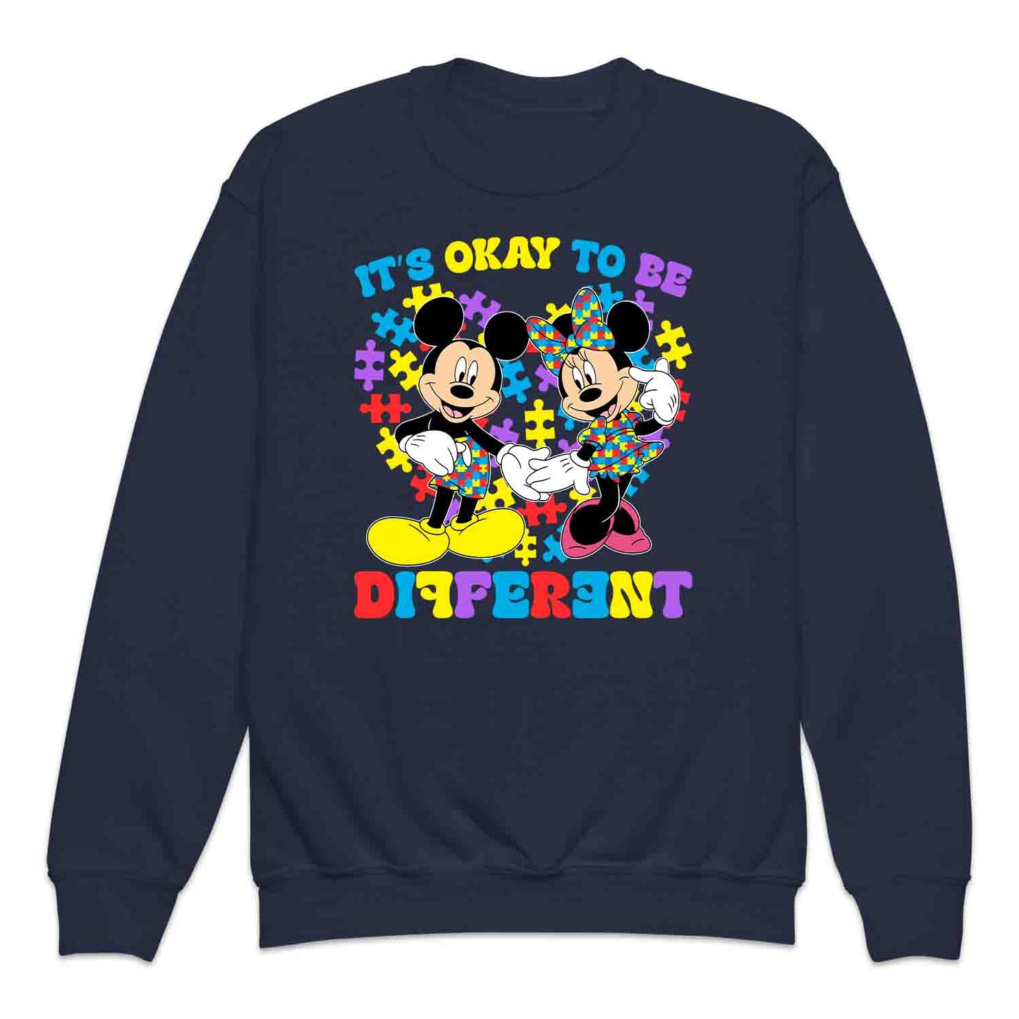 Disney Autism Awareness Kids T-Shirt | Puzzle Piece Jumper | Inclusive Mickey & Minnie Hoodie | PRODUCT CODE: DASDMNBWER