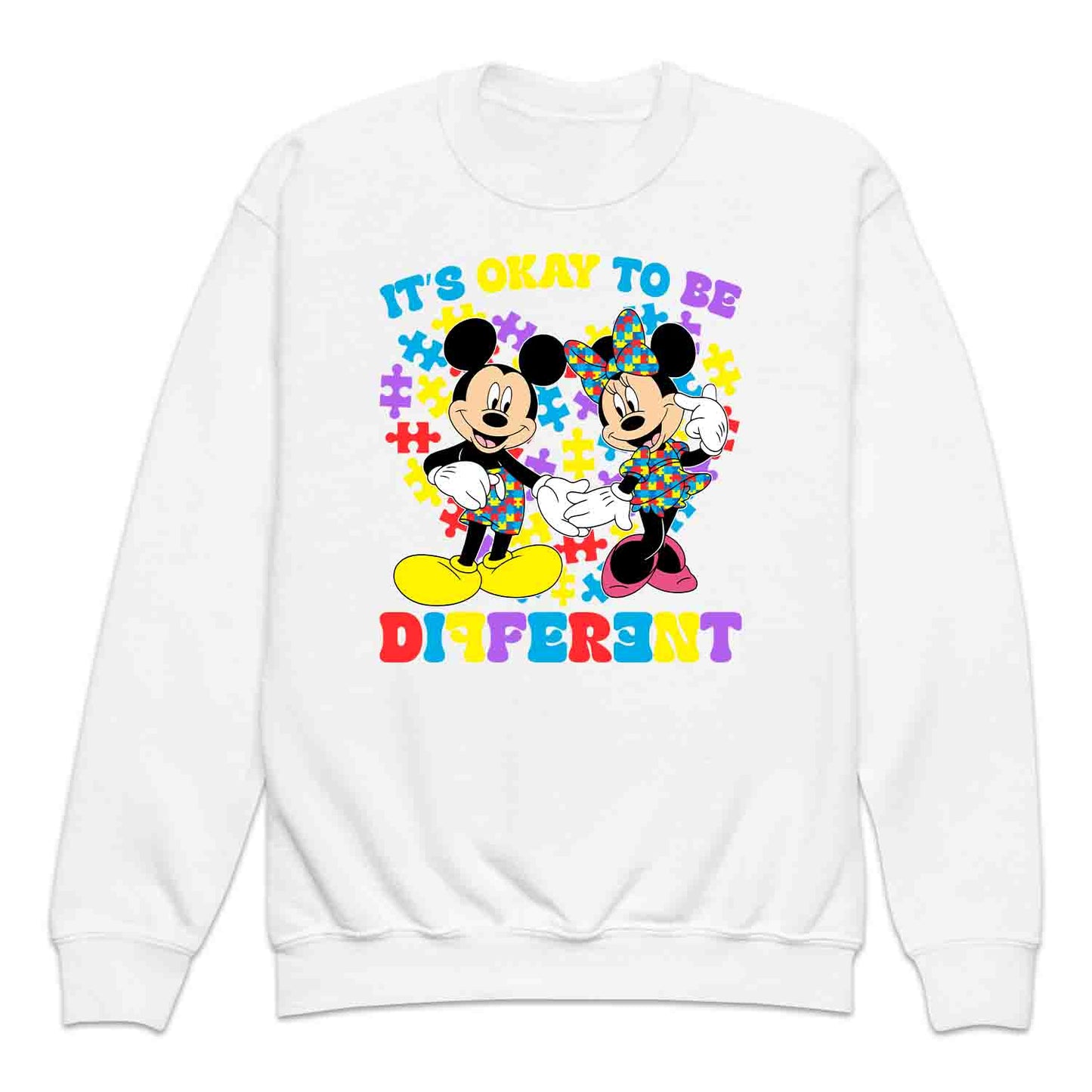 Disney Autism Awareness Kids T-Shirt | Puzzle Piece Jumper | Inclusive Mickey & Minnie Hoodie | PRODUCT CODE: DASDMNBWER