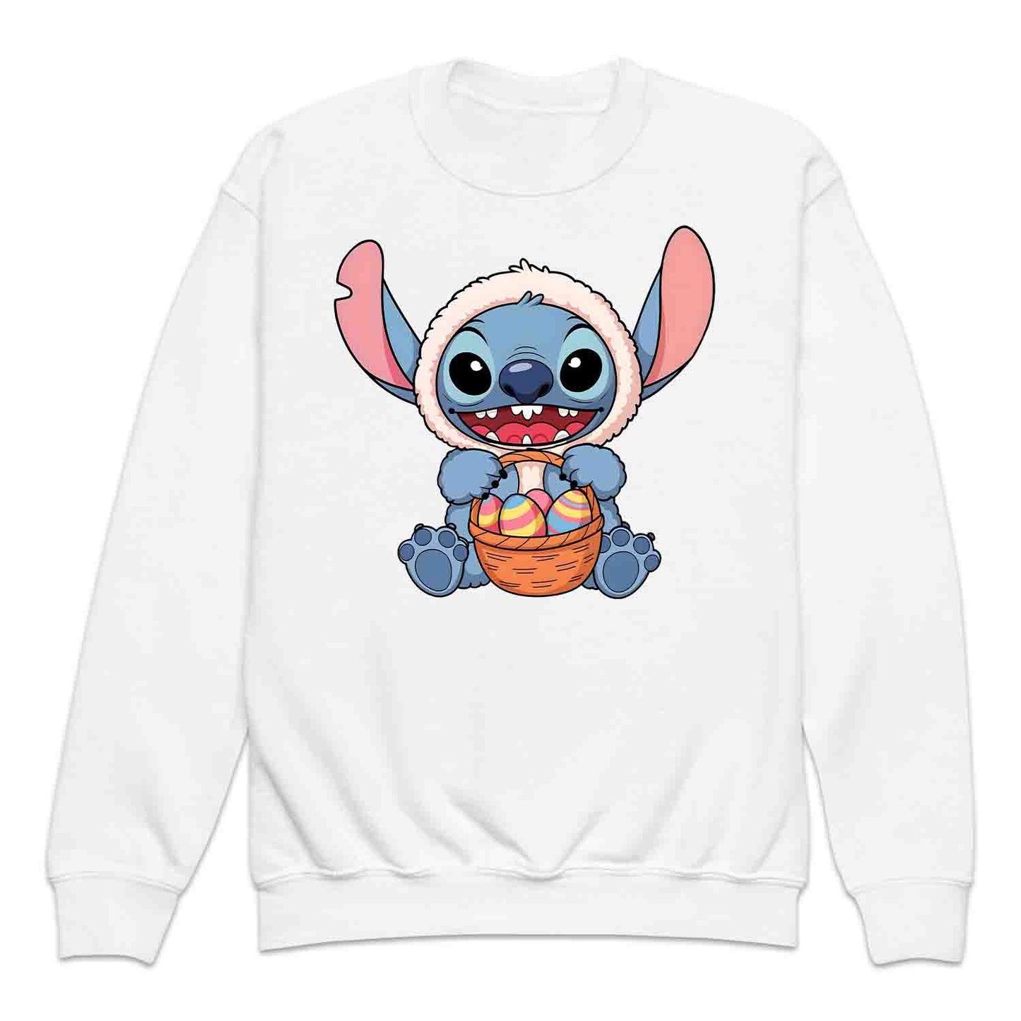 Disney Stitch Easter Kids T-Shirt | Bunny Stitch & Colorful Eggs Kids Jumper | Easter Lilo & Stitch Hoodie | PRODUCT CODE: DFGDMERWOIV