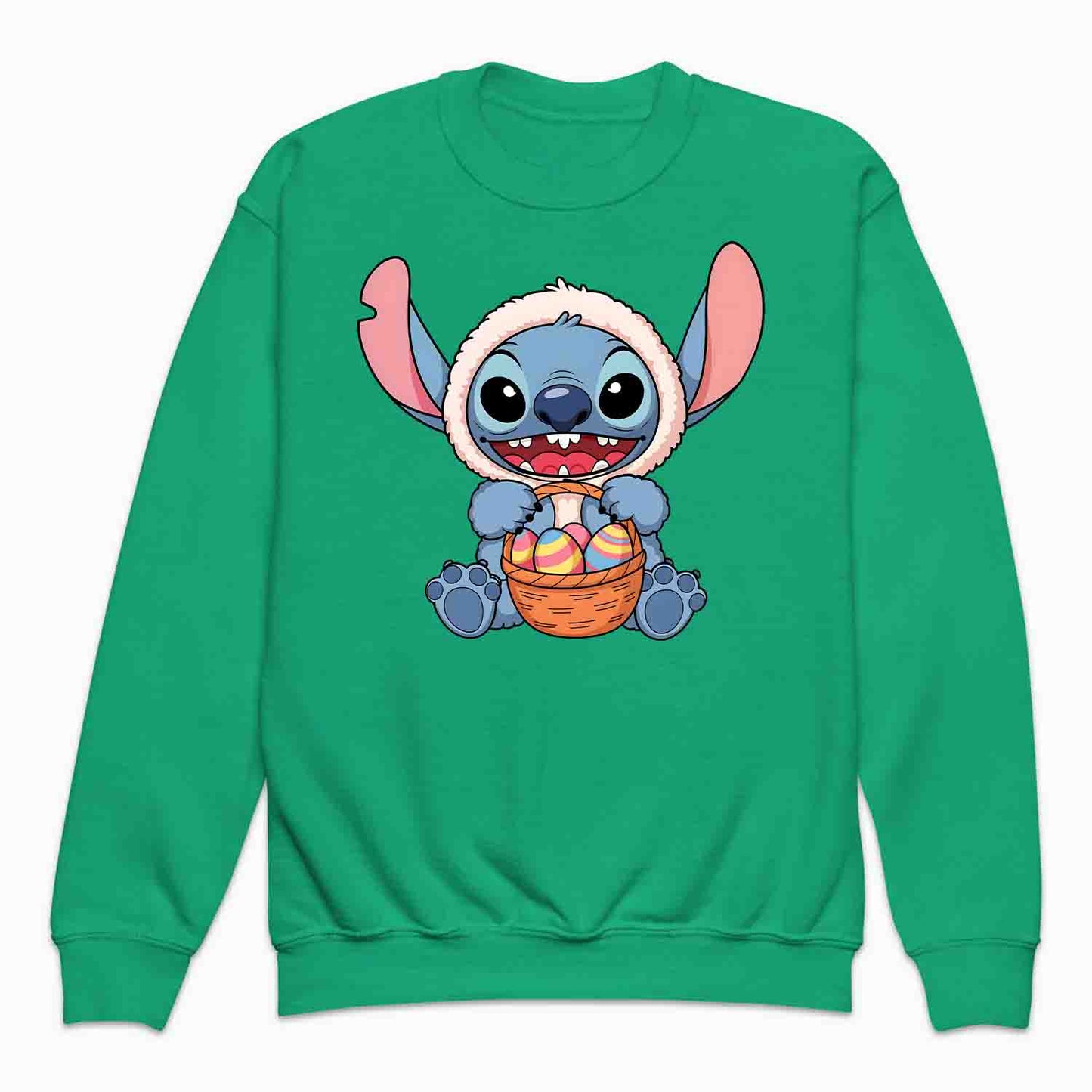 Disney Stitch Easter Kids T-Shirt | Bunny Stitch & Colorful Eggs Kids Jumper | Easter Lilo & Stitch Hoodie | PRODUCT CODE: DFGDMERWOIV