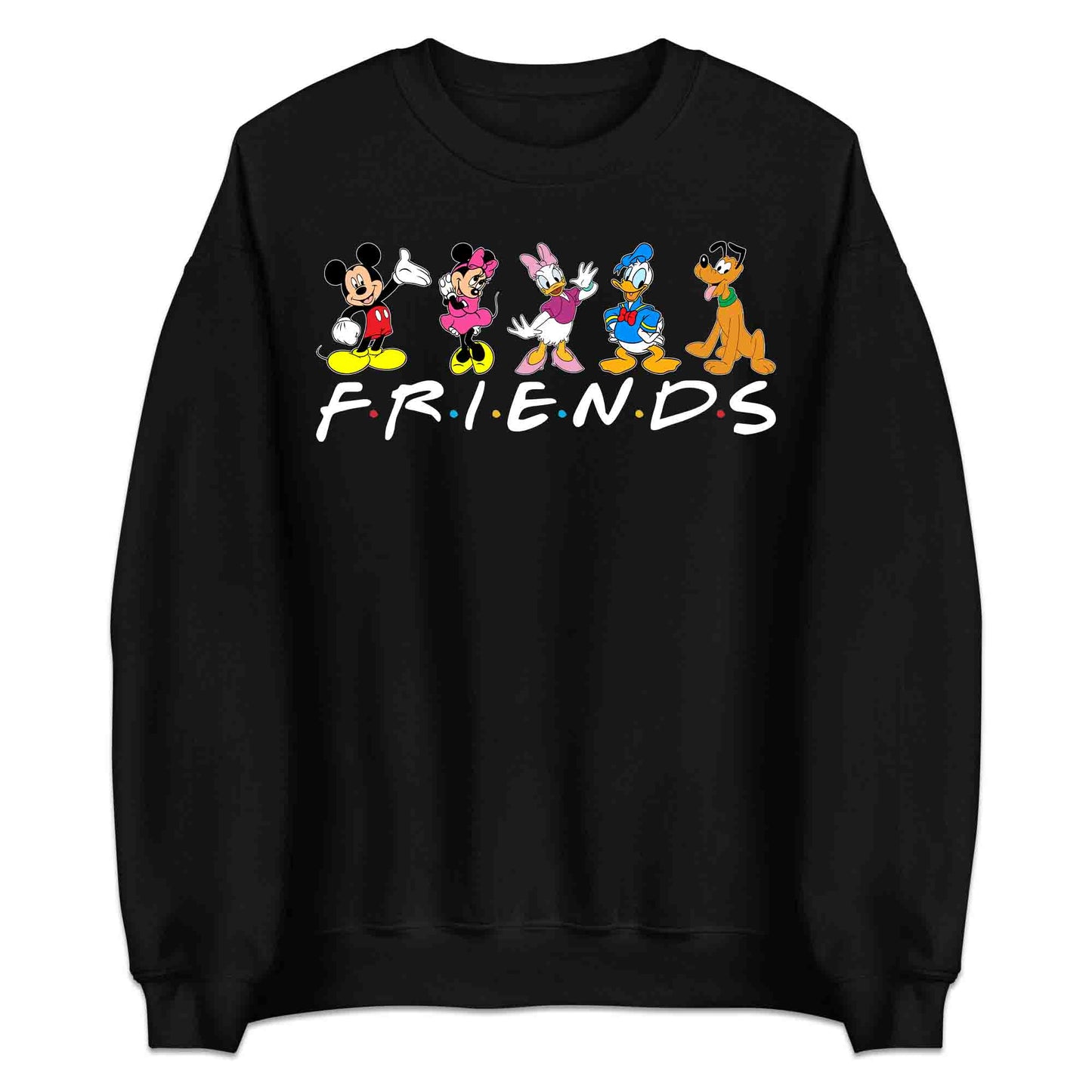 Disney Friends T-Shirt | Mickey, Minnie, Donald, Daisy & Pluto Jumper | Disney Trip Hoodie | PRODUCT CODE: DFRSNCUROW