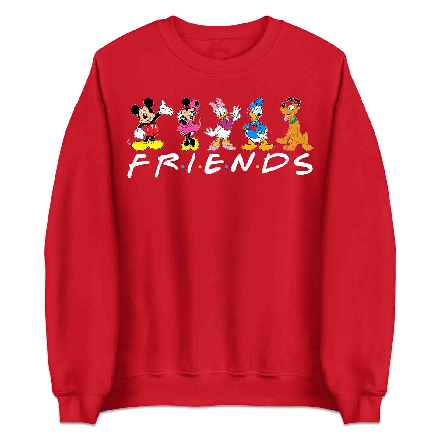 Disney Friends T-Shirt | Mickey, Minnie, Donald, Daisy & Pluto Jumper | Disney Trip Hoodie | PRODUCT CODE: DFRSNCUROW