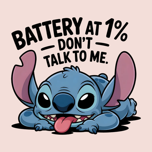 Disney Lilo & Stitch Battery at 1% T-Shirt, Funny Introvert Sweatshirt, Sarcastic Disney Hoodie | PRODUCT CODE: DJSADLKWLV