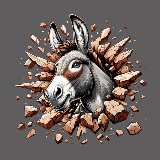 Donkey Breaking Through Wall 3D Realistic Donkey | PRODUCT CODE: DKBRWLAFMNDT