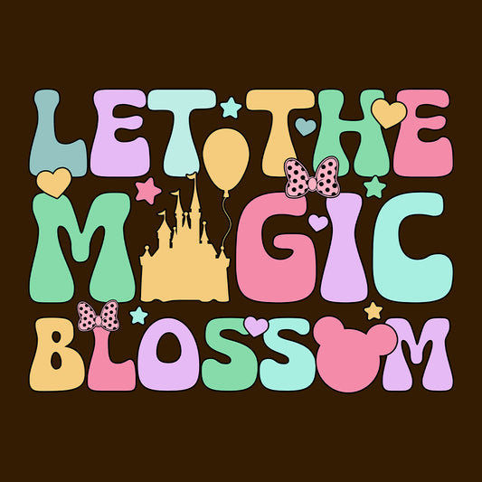 Disney Let the Magic Blossom Kids T-Shirt, Jumper & Hoodie – Pastel Castle & Mouse Ears for Fairy Tale Fans & Dreamy Park Trips | PRODUCT CODE: DMNBWERU