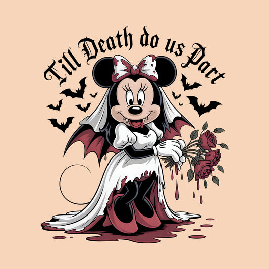 Minnie Mouse Vampire Bride T-Shirt, Gothic Wedding Sweatshirt, Haunted Mansion Hoodie | PRODUCT CODE: DMNWEIUAS