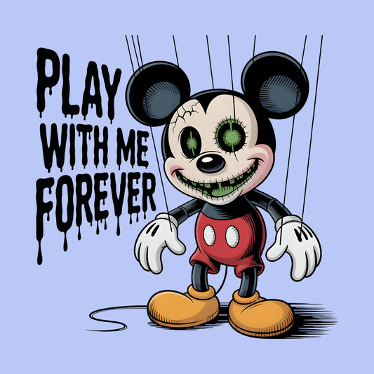 Disney Mickey Mouse Puppet Strings T-Shirt, Haunted Doll Vibes Tee, Spooky Halloween Cartoon Top | PRODUCT CODE: DNMWBEUOS