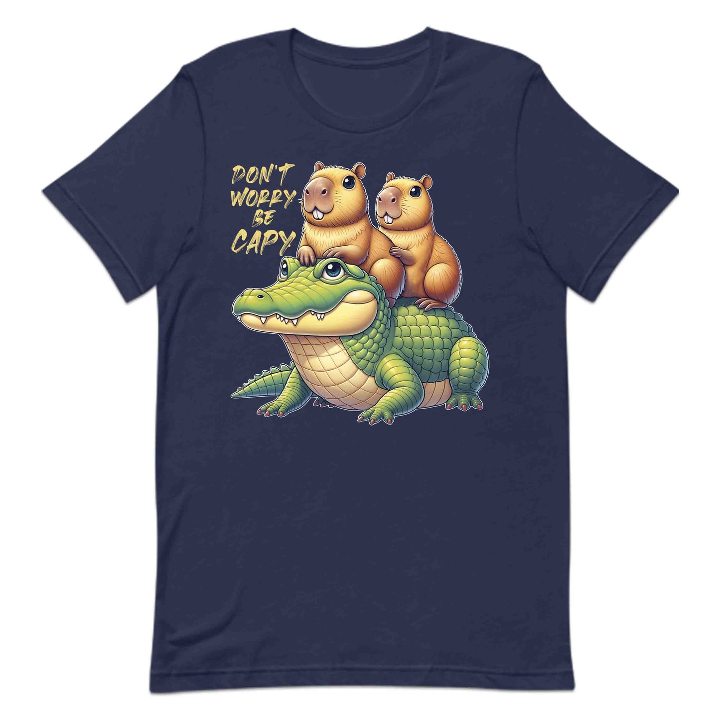 Don't Worry Be Capy Funny Capybara and Alligator Nature & Humor Enthusiasts | PRODUCT CODE: DNTWRYCPYRAF