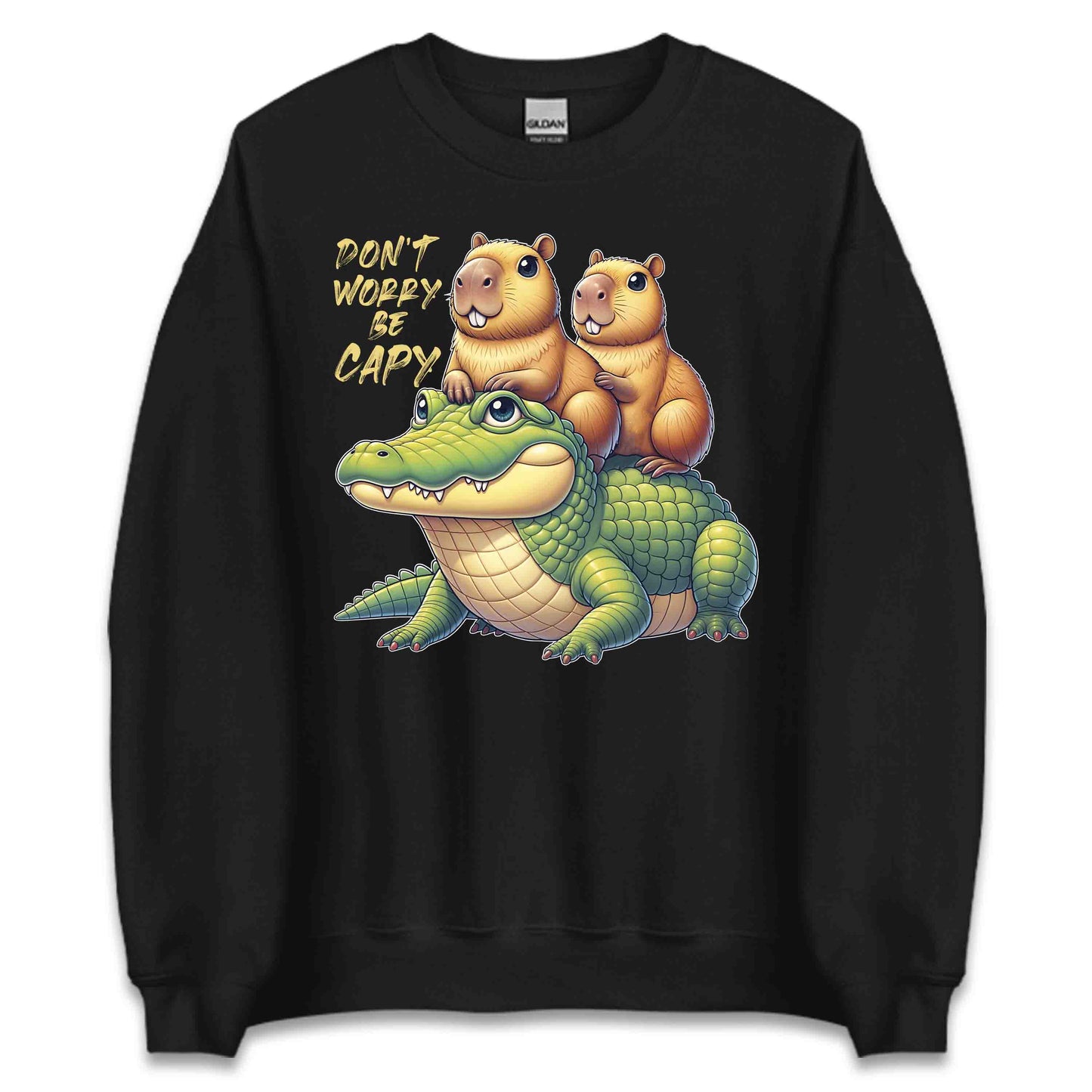 Don't Worry Be Capy Funny Capybara and Alligator Nature & Humor Enthusiasts | PRODUCT CODE: DNTWRYCPYRAF