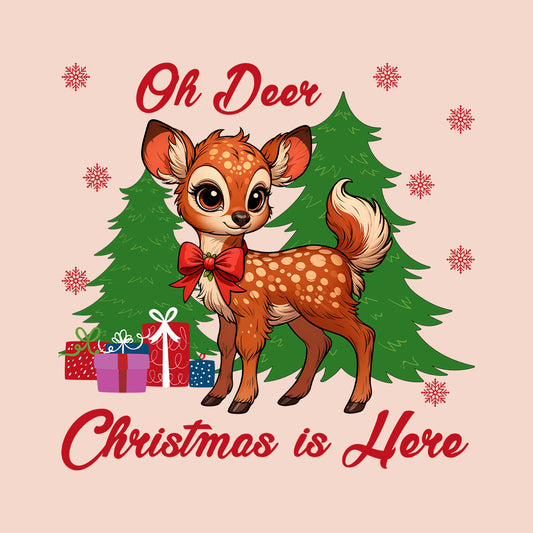 Oh Deer Christmas Is Here Retro Reindeer Xmas | PRODUCT CODE: DRECHTMHREX