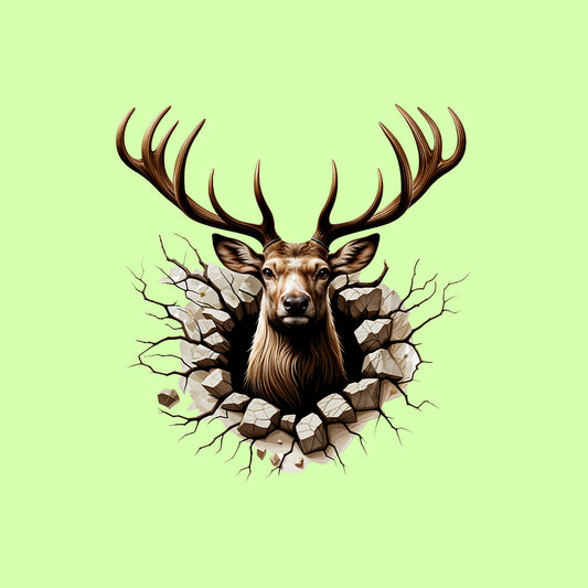 Deer Breaking Through Wall 3D Realistic Wild Animal  | PRODUCT CODE: DREMJSTCANLRW