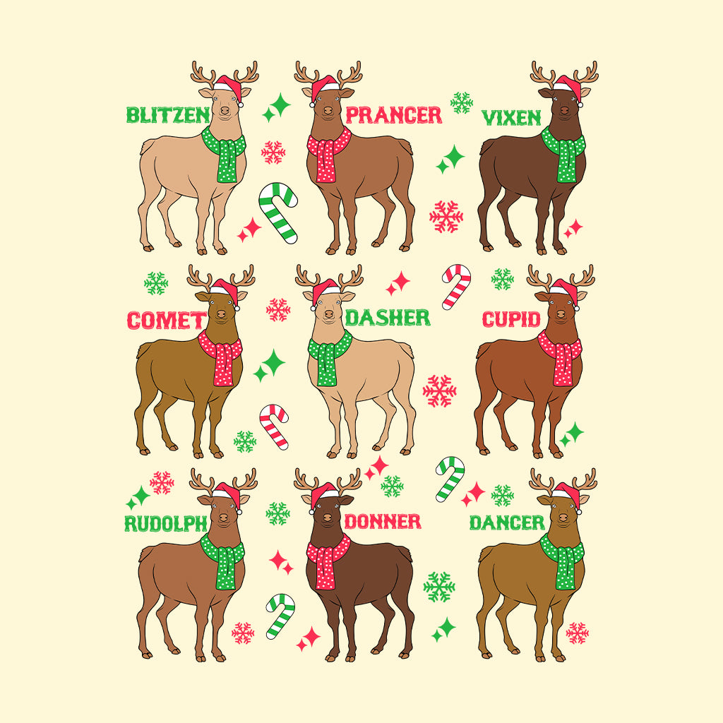 Christmas Reindeer Names Cozy Xmas Dasher Dancer Prancer | PRODUCT CODE: DSGCPVNMDO