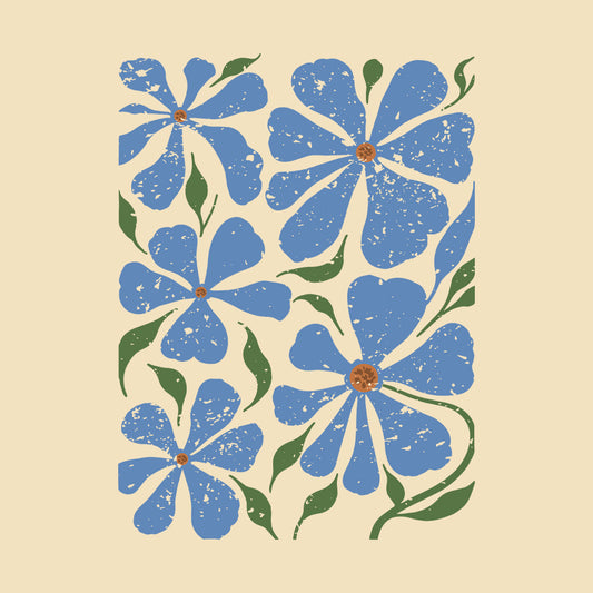Vintage Floral Boho Blue Daisy Flowers | PRODUCT CODE: DSYFLORBH