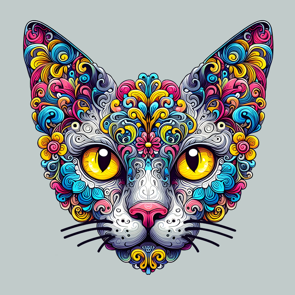 Psychedelic Colorful Devon Rex Cat | PRODUCT CODE: DVNOCTPSDY