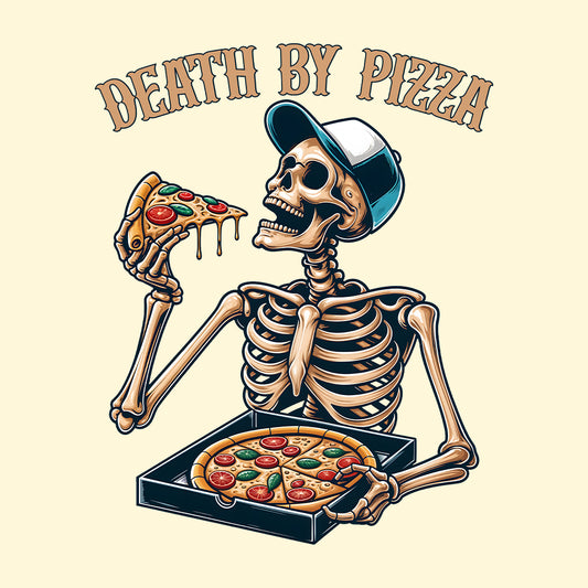 Skeleton Eating Pizza Death By Pizza | PRODUCT CODE: DYBZPISKLN