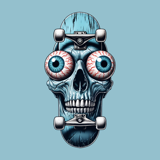 Edgy Skull Skateboard Skaters Extreme Sport | PRODUCT CODE: EDGYSKLBRDXM