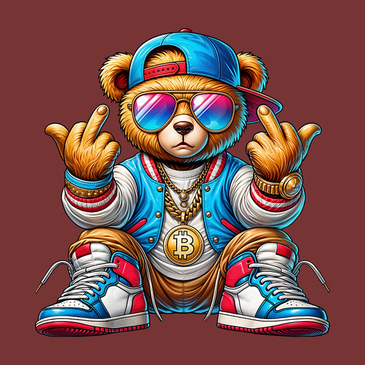 Edgy Teddy Bear Crypto Swag Hip-Hop Streetwear | PRODUCT CODE: EGHTYDBRACP