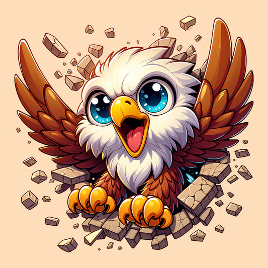 Eagle Breaking Through Wall 3D Realistic Powerful Baby Eagle | PRODUCT CODE: EGLBRKNWLAPO