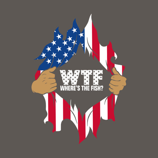 WTF Where's The Fish Veterans Day Patriotic USA Flag | PRODUCT CODE: EHRETHSFIVD