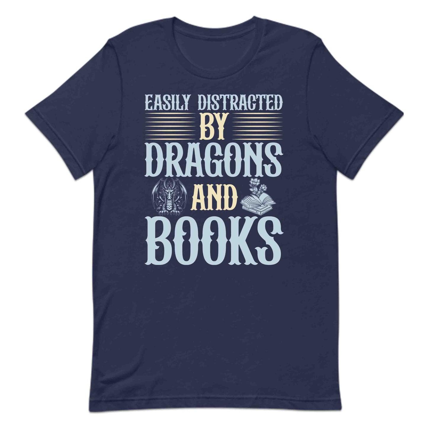 Easily Distracted by Dragons & Books Fantasy Reader Bookish Mythical Creature | PRODUCT CODE: ELSYDRTBCKAO